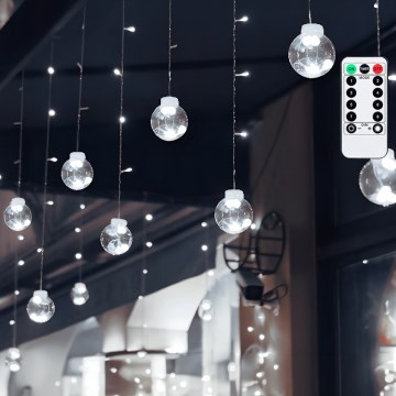 Aigostar - LED Venkovní коледна гирлянда 120xLED/8 функции 3x0,6m IP44 студено бяло + дистанционно управление