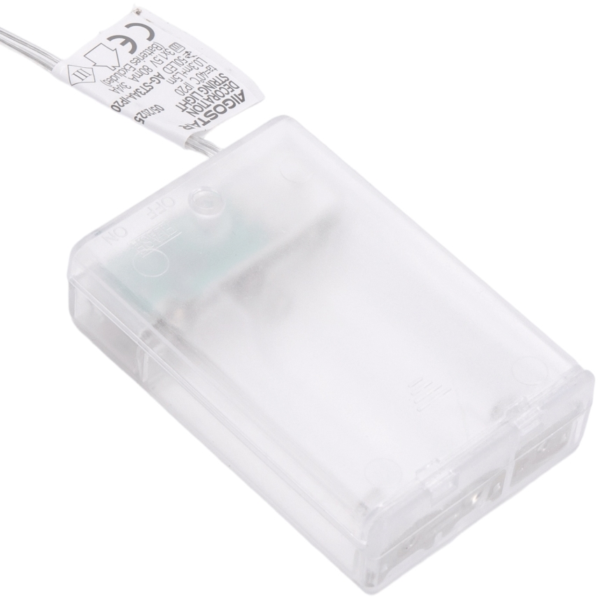 Aigostar - LED гирлянда 50 LED/3xAA, 5 м, топло бяло, сребриста