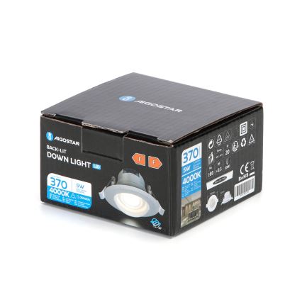 Aigostar - LED Вградена лампа LED/5W/230V 4000K диаметър 8,5 см бяла