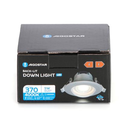 Aigostar - LED Вградена лампа LED/5W/230V 4000K диаметър 8,5 см бяла