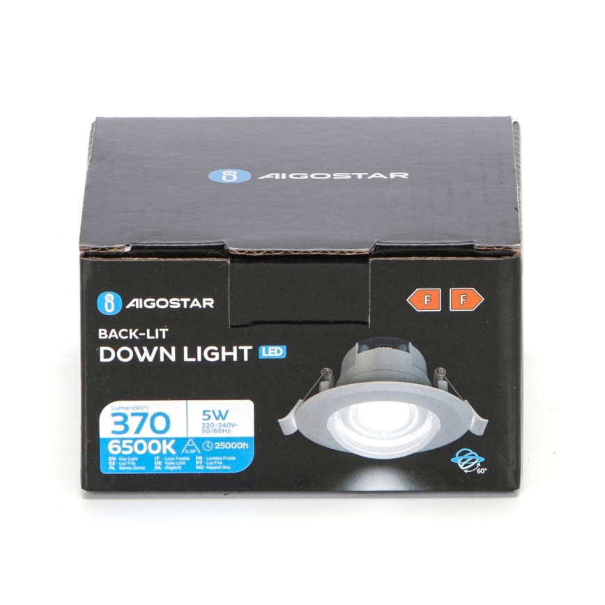 Aigostar - LED Вградена лампа LED/5W/230V 6500K диаметър 8,5 см бяла