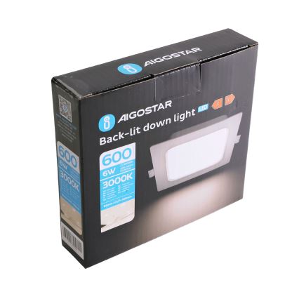 Aigostar - LED вградено осветително тяло LED/6W/230V 3000K 12x12 см бяло