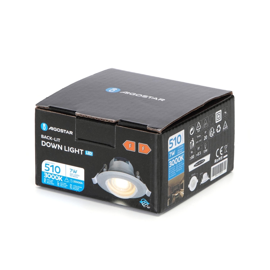 Aigostar - LED вградено осветително тяло LED/7W/230V 3000K Ø 8,5 cm топло бяло