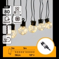Aigostar - LED Външен декоративен гирлянд 80xLED/8 функции 5m IP44 топла бяла