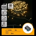 Aigostar - LED външен гирлянд 100xLED/8 режима 3xAA 5,3 m IP44 топла бяла