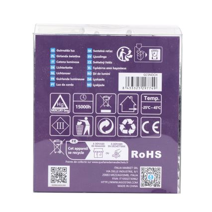 Aigostar -LED Външен гирлянд 300xLED/8 функции 3xAA 15,3m IP44 многоцветен