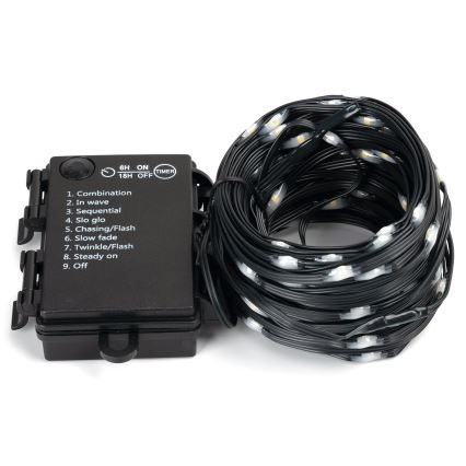Aigostar - LED Външен  гирлянд 50xLED/8 функции 3xAA 5,3m IP44 топла бяла светлина