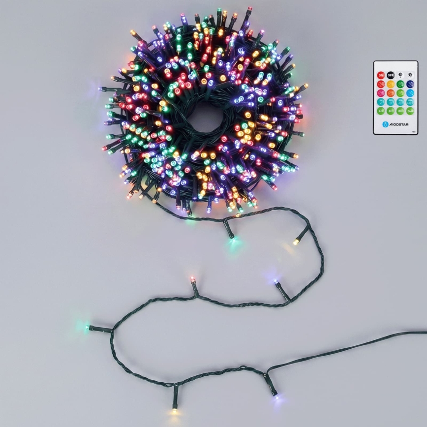 Aigostar - LED димируем външен коледен гирлянд със сензор за движение 100xLED/3xAA 12m многоцветен + дистанционно управление