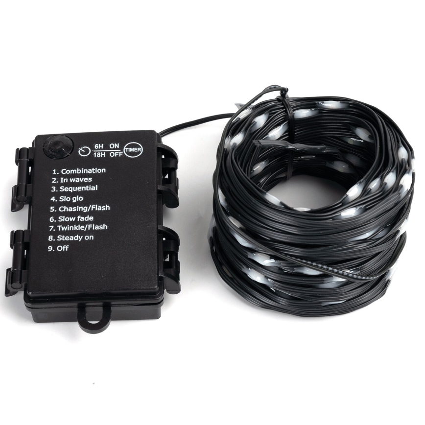 Aigostar-LED Външна коледна верига 100xLED/8 функции 3xAA 10,3м IP44 многоцветна