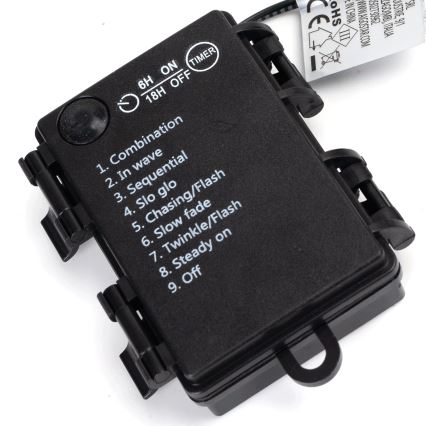 Aigostar-LED Външна коледна верига 100xLED/8 функции 3xAA 10,3м IP44 многоцветна