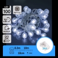 Aigostar - LED външен коледен гирлянд 100xLED/3xAA/8 режима 10,3 m IP44 студено бяло