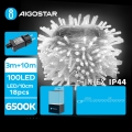Aigostar - LED Външен коледен гирлянд 100xLED/8 функции 13m IP44 студено бяло