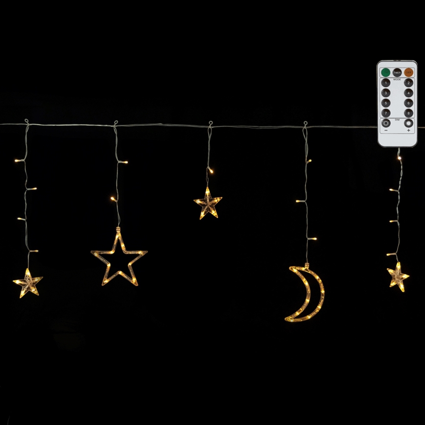 Aigostar - LED външен коледен гирлянд 120xLED/6W/230V/8 режима 3x0,6m IP44 топла бяла светлина + дистанционно управление