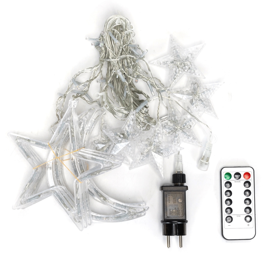 Aigostar - LED външен коледен гирлянд 120xLED/6W/230V/8 режима 3x0,6m IP44 топла бяла светлина + дистанционно управление