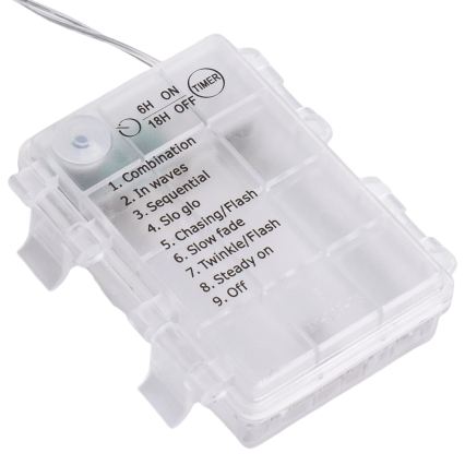 Aigostar - LED външна коледна верига 192xLED/8 функции 3xAA 4,5x1,2m IP44 студено бяла