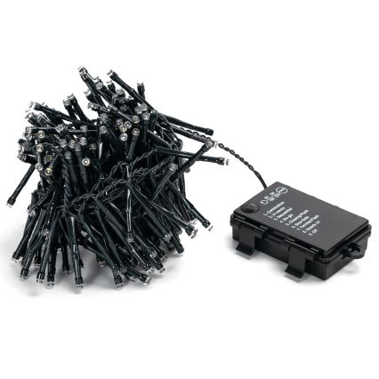 Aigostar - LED външна коледна гирлянда 200xLED/8 функции 3xAA 5,3 m IP44 студено бяло