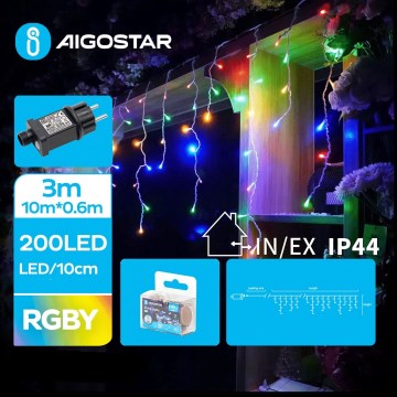 Aigostar - LED външен коледен гирлянд 200xLED/8 режима 13x0,6m IP44 многоцветен