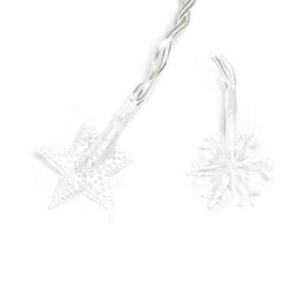 Aigostar - LED външен гирлянд 25xLED/8 функции 3xAA 2,5m IP44 топла бяла светлина звезди