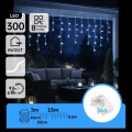 Aigostar - LED външен коледен гирлянд 300xLED/8 функции 3xAA 18x0,6 m IP44 студено бяло