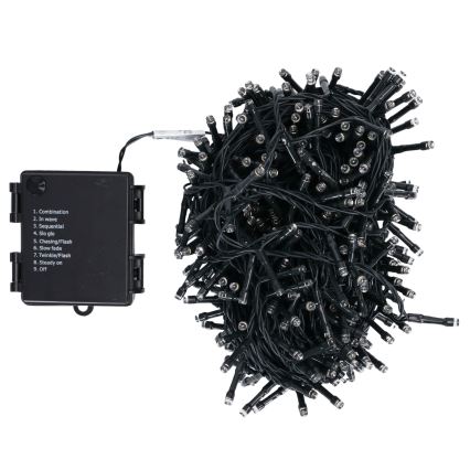 Aigostar - LED външен коледен гирлянд 500xLED/8 функции 4xAA 25,3 m IP44 топла бяла светлина