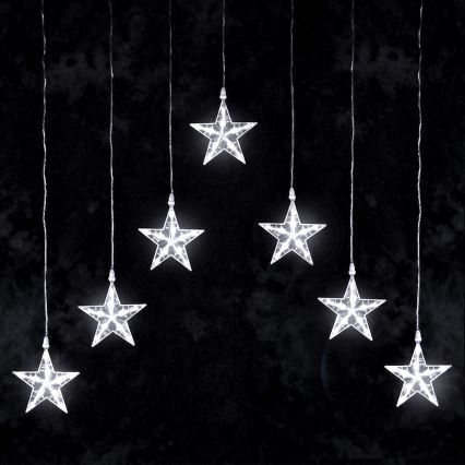 Aigostar - LED външна коледна гирлянда 70xLED 1,2x1m IP44 студено бели звезди