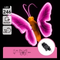 Aigostar - LED външна декорация 246xLED/9W/230V 42 cm IP44 пеперуда/розова