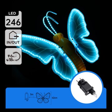 Aigostar - LED Външна декорация 246xLED/9W/230V 42 cm IP44 пеперуда/синя