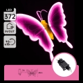 Aigostar - LED Външна декорация 372xLED 60 см IP44 пеперуда/розова