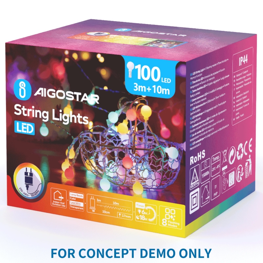 Aigostar - LED Външна декорация 558xLED 90 cm IP44 пеперуда/топло бяло