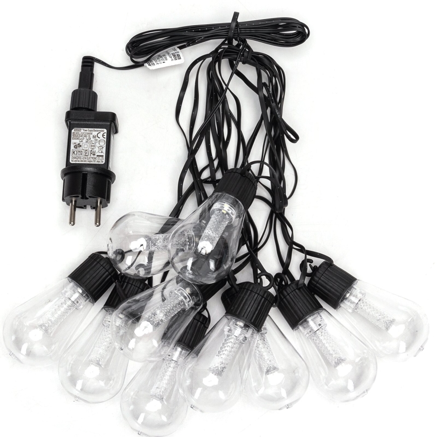 Aigostar - LED външна декоративна гирлянда 10xLED/8m IP44 студено бяло