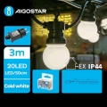 Aigostar - LED външна декоративна гирлянда 20xLED/3m IP44 студено бяла