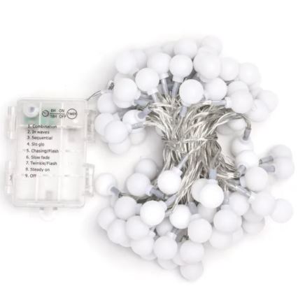 Aigostar - LED външна гирлянда 100xLED/3xAA/8 функции 10,3 m IP44 студено бяла