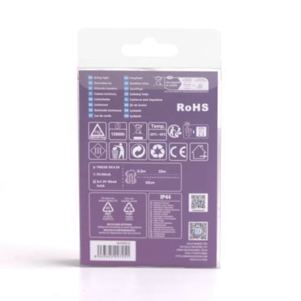 Aigostar - LED външна  гирлянда 100xLED/8 функции/3xAA 10,3m IP44 студено бяло