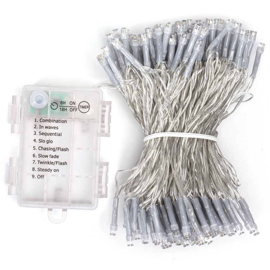 Aigostar -LED Външна  гирлянда 150xLED/8 функции 3xAA 15,3m IP44 многоцветна