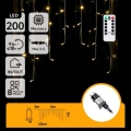 Aigostar - LED външна гирлянда 200xLED/6W/230V/8 функции 3x1m IP44 топла бяла + дистанционно управление