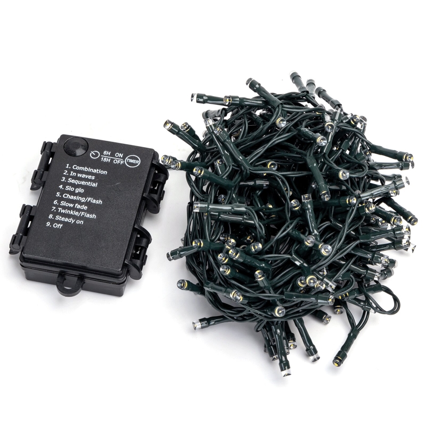 Aigostar - LED външна гирлянда 200xLED/8 функции 3xAA 10,3m IP44 многоцветна