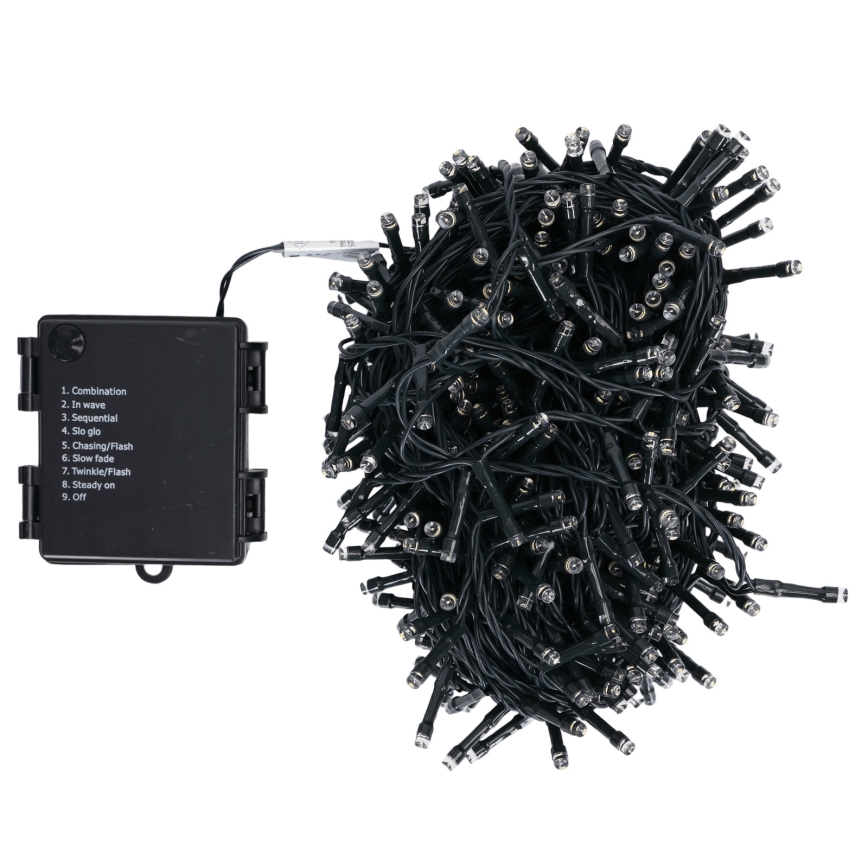 Aigostar - LED външна гирлянда 500xLED/8 функции 4xAA 25,3 m IP44 топла бяла