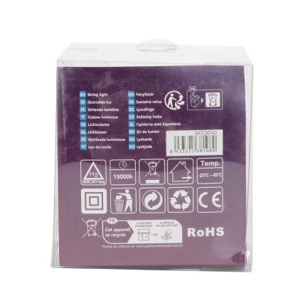 Aigostar - LED външна гирлянда 50xLED/8 функции 8m IP44 топла бяла светлина