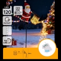 Aigostar - LED Външна коледна декорация 120xLED/3xAA/8 функции 80 cm IP44 Santa/топло бяло