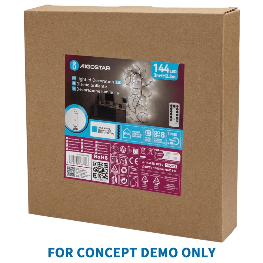 Aigostar - LED Външна коледна декорация 540xLED/6W/230V IP44 топла бяла 45cm звезда