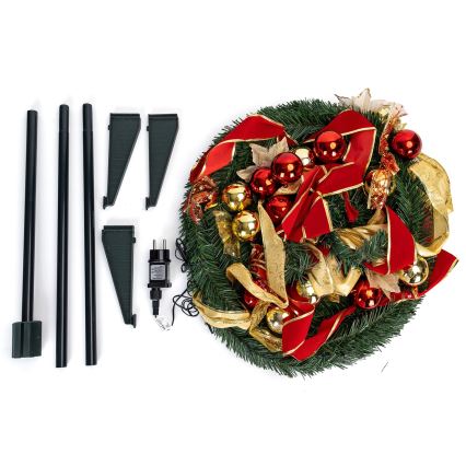 Aigostar - LED външна коледна елха 100xLED 1,5m IP44 червена/златиста топла бяла