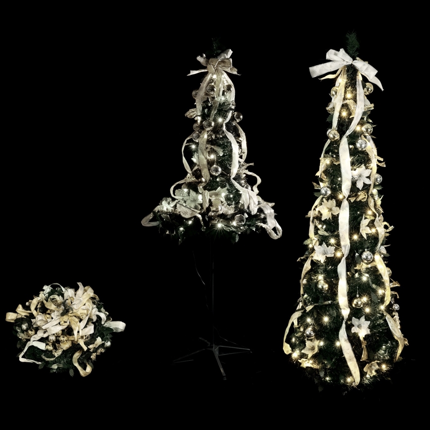 Aigostar - LED външна коледна елха 100xLED 1,5m IP44 бяло/златно студено бяло