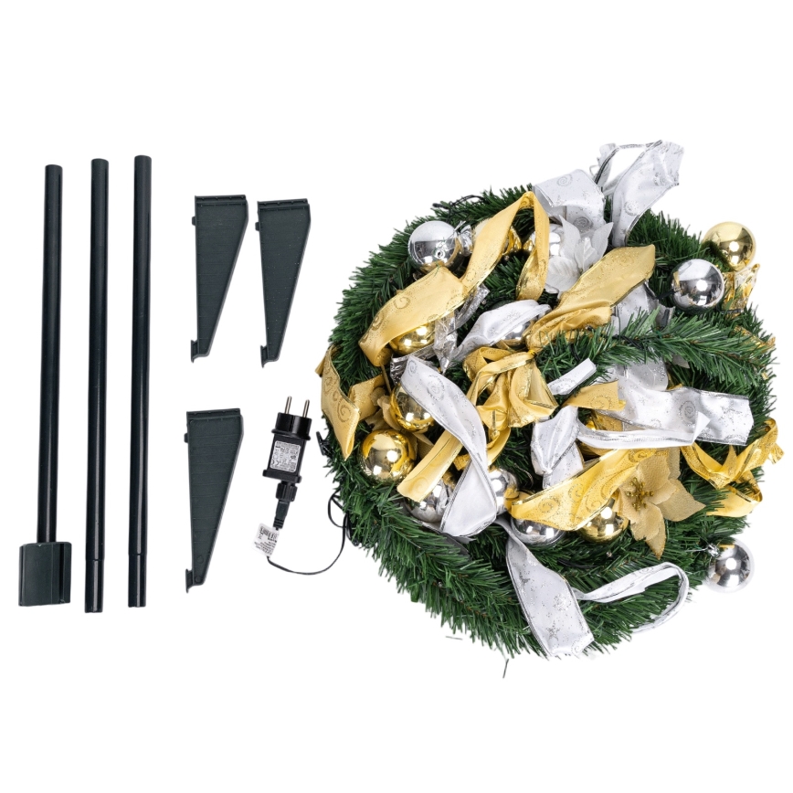 Aigostar - LED външна коледна елха, 100 LED, 1,5 m, IP44, бяла/златиста, топла бяла светлина