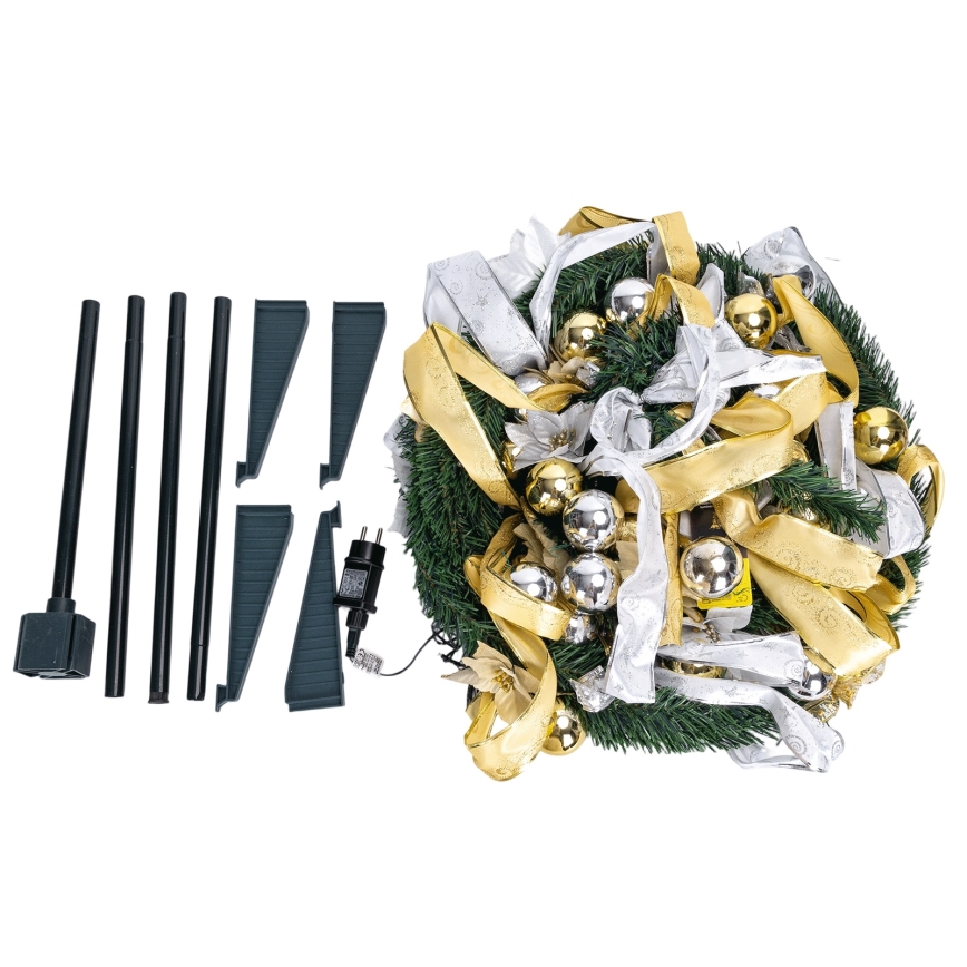 Aigostar - LED Външна коледна елха 150xLED 1,8m IP44 бяла/златна, студено бяла