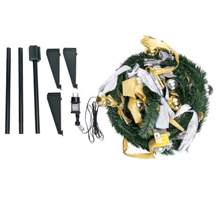 Aigostar - LED външна коледна елха 80 LED, 1,2m, IP44, бяла/златна, студено бяла