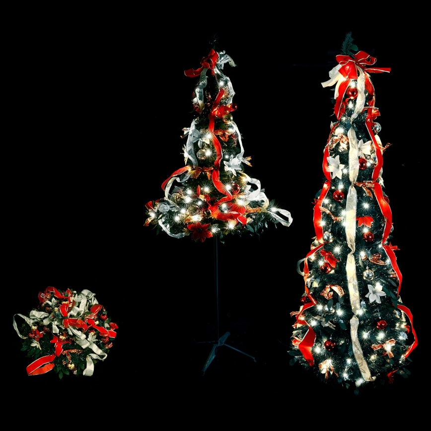 Aigostar - LED външна коледна елха 80xLED 1,2m IP44 червена, студено бяла