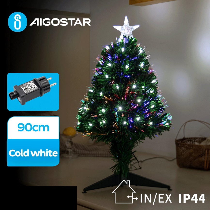 Aigostar - LED външна коледна елха LED/3,6W/230V 90 cm IP44 студено бяло