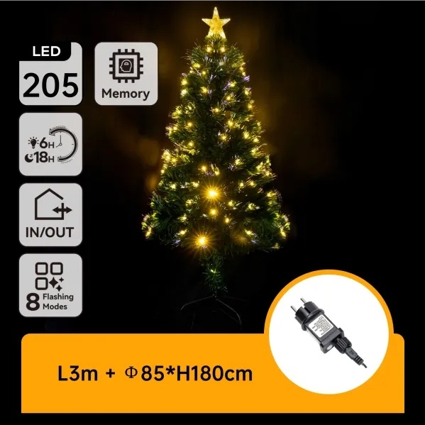 Aigostar - LED външна коледна елха LED/6W/230V 180 cm IP44 топла бяла