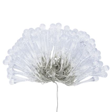 Aigostar - LED външен коледен гирлянд 100xLED/8 функции, 3xAA, 10 м, IP44, топла бяла светлина, капковидни