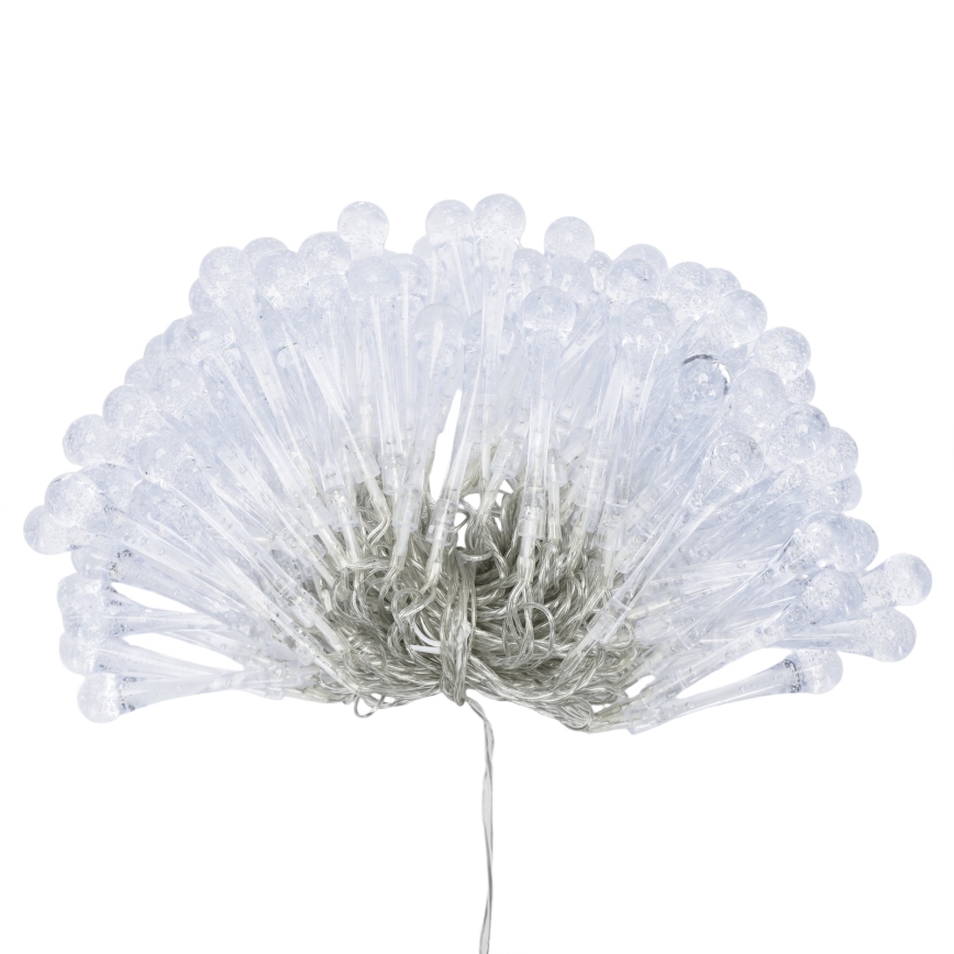 Aigostar - LED външен коледен гирлянд 100xLED/8 функции, 3xAA, 10 м, IP44, топла бяла светлина, капковидни